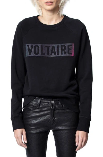 Shop Zadig & Voltaire Massy Logo Graphic Sweatshirt In Noir
