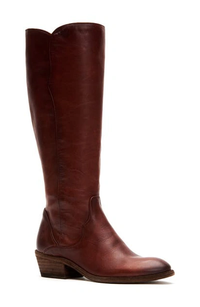 Shop Frye Carson Knee High Boot In Mahogany Leather