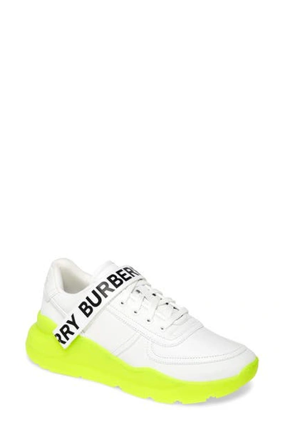 Shop Burberry Ronnie Logo Sneaker In Optic White