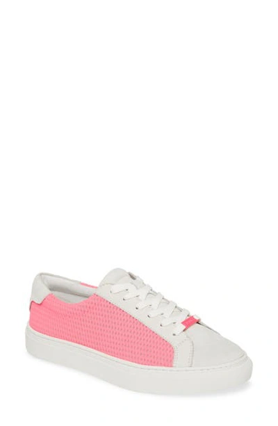 Shop Jslides Lacee Sneaker In Neon Pink Leather