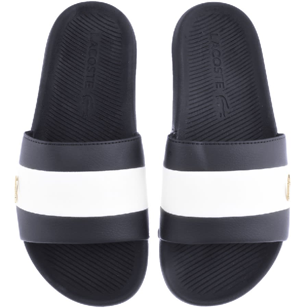 lacoste croco sliders navy with gold croc