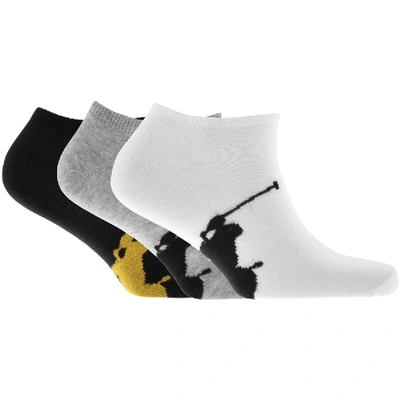 Shop Ralph Lauren 3 Pack Trainer Socks In Grey