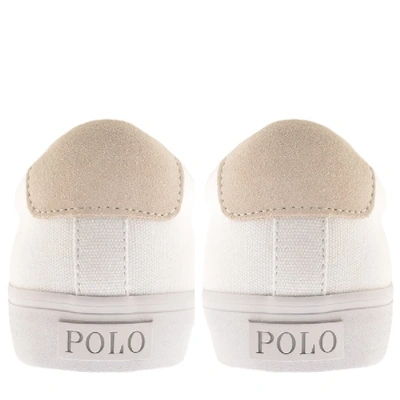 Shop Ralph Lauren Sayer Canvas Trainers White