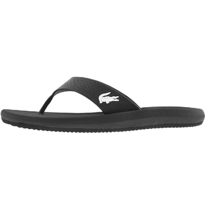 Shop Lacoste Croco Flip Flops Black