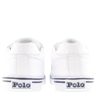 Shop Ralph Lauren Hanford Leather Trainers White