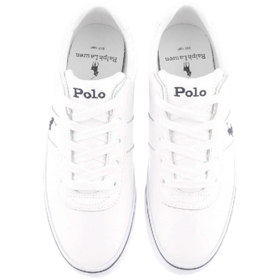 Shop Ralph Lauren Hanford Leather Trainers White