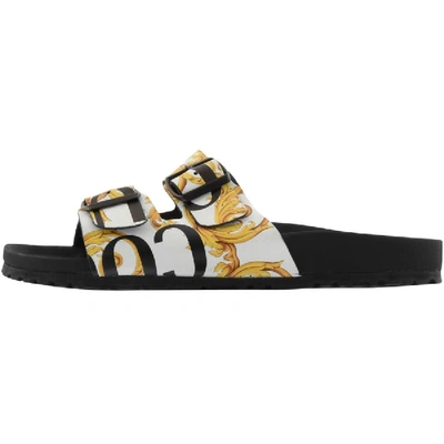 Shop Versace Jeans Couture Logo Sliders White