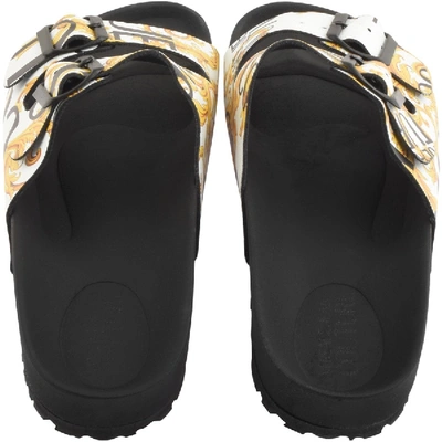 Shop Versace Jeans Couture Logo Sliders White