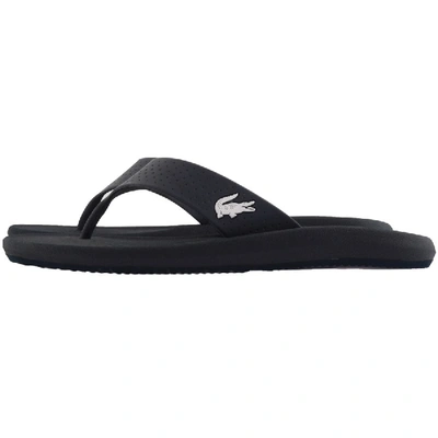 Shop Lacoste Croco Flip Flops Navy