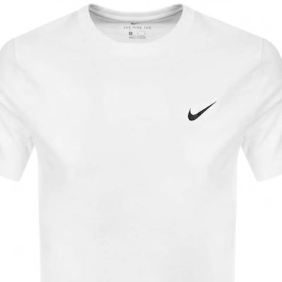 Shop Nike Training Dri Fit Logo T Shirt White