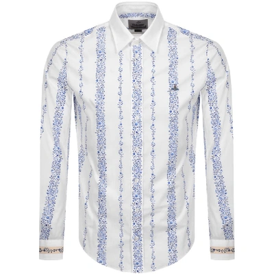 Shop Vivienne Westwood Long Sleeved Poplin Shirt White