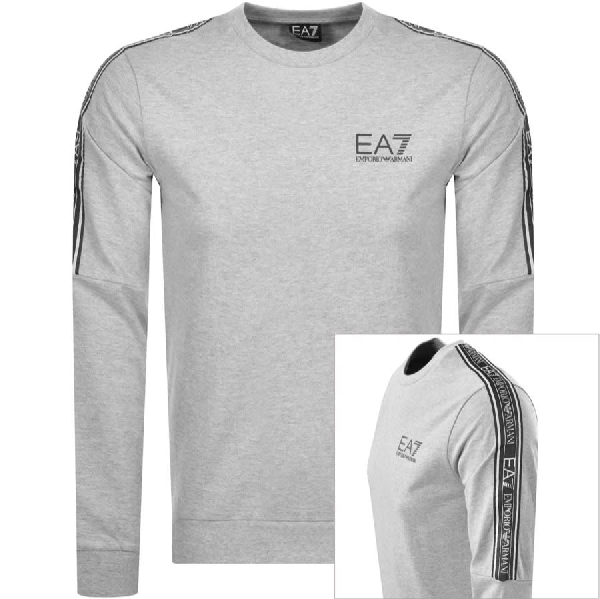 emporio armani crew neck logo sweatshirt grey