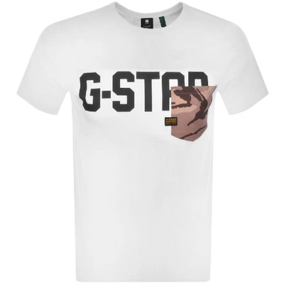 G-star Raw Men's Gs Raw Logo Camo-pocket T-shirt In White | ModeSens