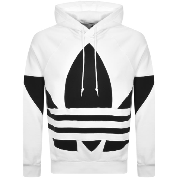 adidas trefoil hoodie white