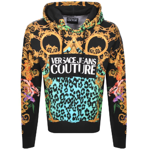 versace jeans couture logo hoodie black