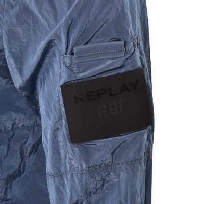 Shop Replay Logo Jacket Blue