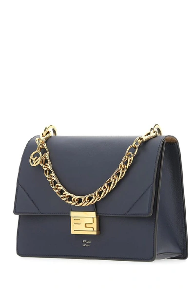 Shop Fendi Kan U Small Shoulder Bag In Blue