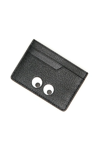 Shop Anya Hindmarch Embellished Eyes Cardholder In Black