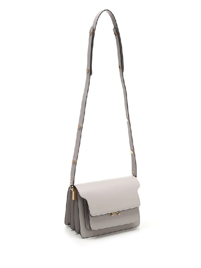 Shop Marni Mini Trunk Shoulder Bag In Grey