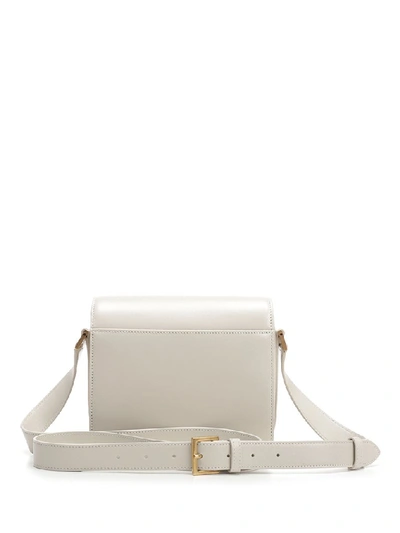 Shop Saint Laurent Le 61 Small Saddle Bag In White