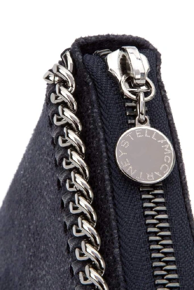 Shop Stella Mccartney Falabella Zip Around Wallet In Navy