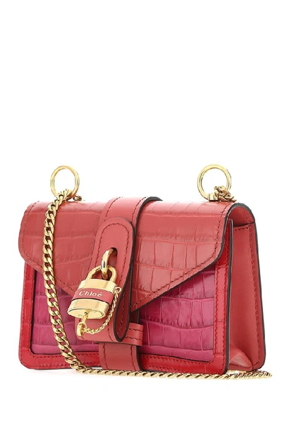 Shop Chloé Aby Mini Shoulder Bag In Red
