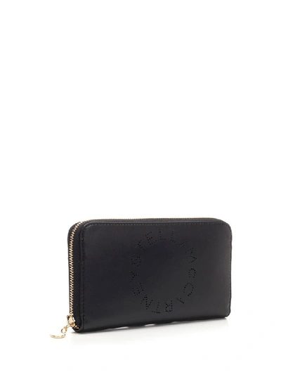 Shop Stella Mccartney Logo Continental Wallet In Black