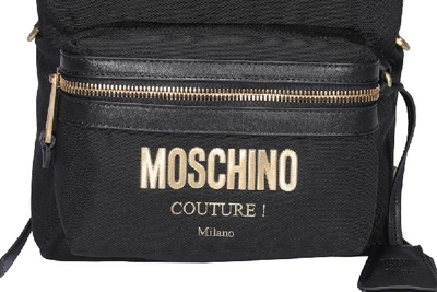 Shop Moschino Couture Plaque Backpack In Black