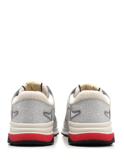 Shop Gucci Ultrapace Glittered Sneakers In Silver