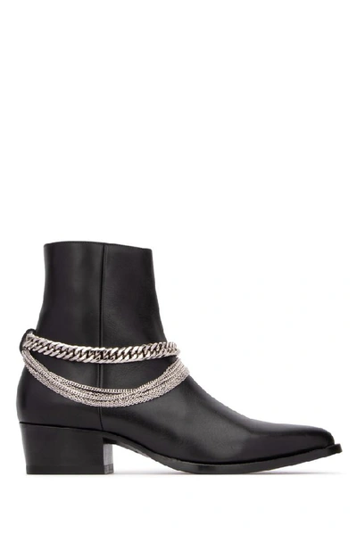 Shop Amiri Chain Detail Ankle Boots In Black