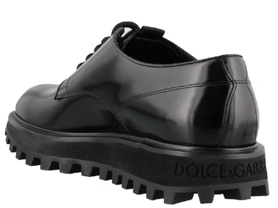 Shop Dolce & Gabbana Logo Embossed Derby Shoes In Black