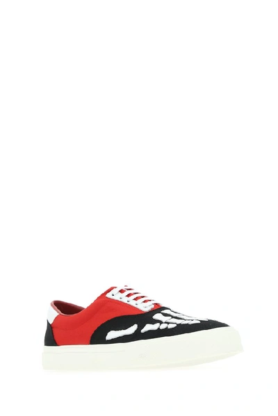 Shop Amiri Skeleton Panelled Sneakers In Red