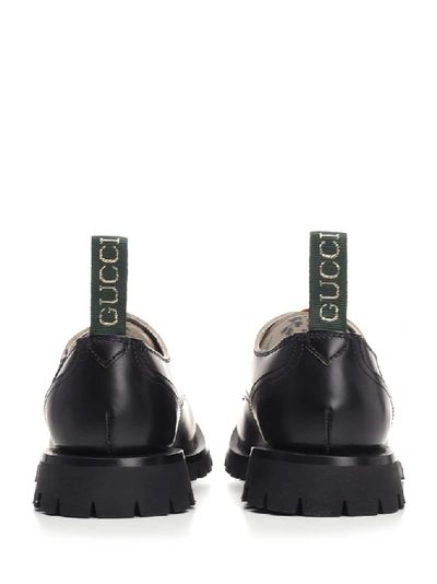 Shop Gucci Web Lace Up Shoes In Black