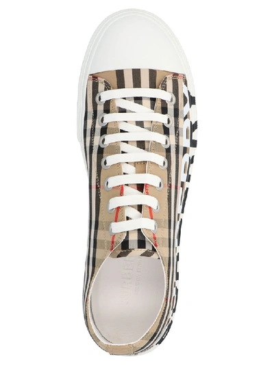 Shop Burberry Logo Checked Sneakers In Multi
