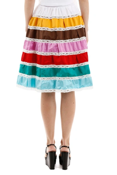 Shop Prada Multicoloured Flared Skirt