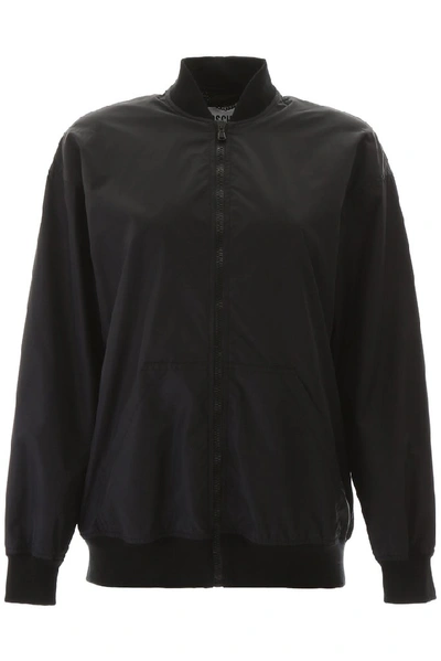 Shop Moschino Teddy Embellished Bomber Jacket In Black