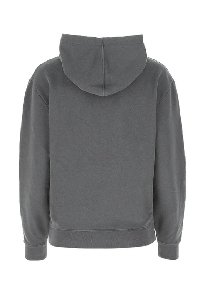 Shop Saint Laurent Malibu Logo Printed Hoodie In Grey