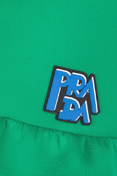Shop Prada Belted Strech Mini Skirt In Green