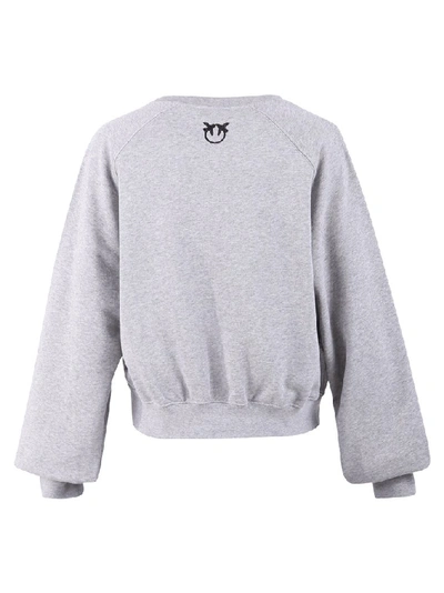 Shop Pinko Logo Print Sweatshirt In Grey