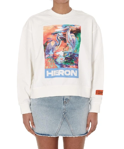 Shop Heron Preston Graphic Printed Sweatshirt In White