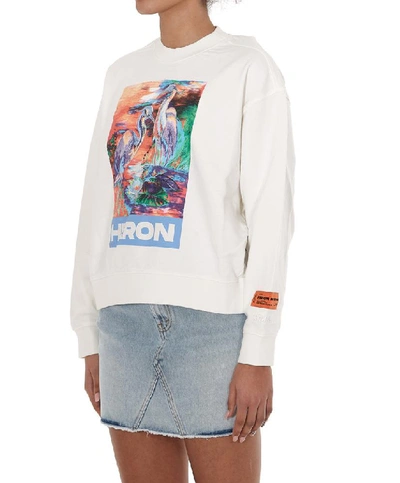 Shop Heron Preston Graphic Printed Sweatshirt In White