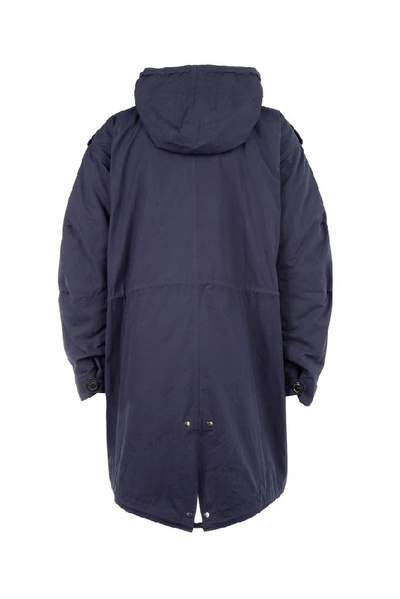 Shop Y/project Y / Project Hooded Drawstring Parka In Navy