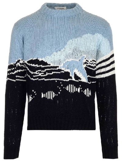 Shop Thom Browne Dolphin And Sea Scenic Jumper In Multi