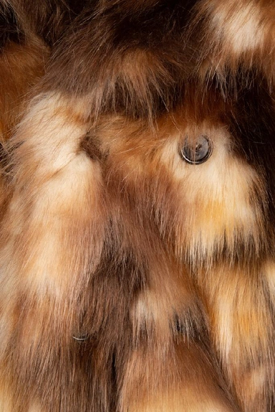 Shop Saint Laurent Collared Fur Coat In Multi