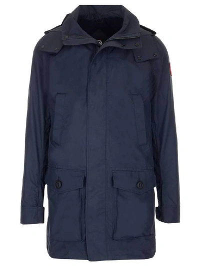 Shop Canada Goose Crew Hooded Trench Coat In Blue