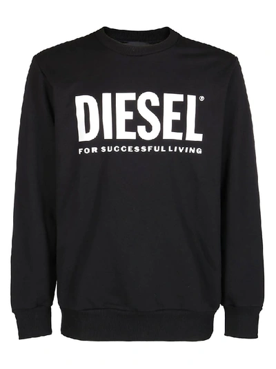 Shop Diesel Logo Printed Sweatshirt In Black