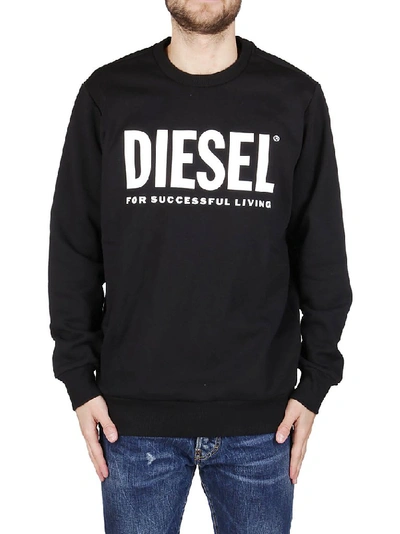 Shop Diesel Logo Printed Sweatshirt In Black