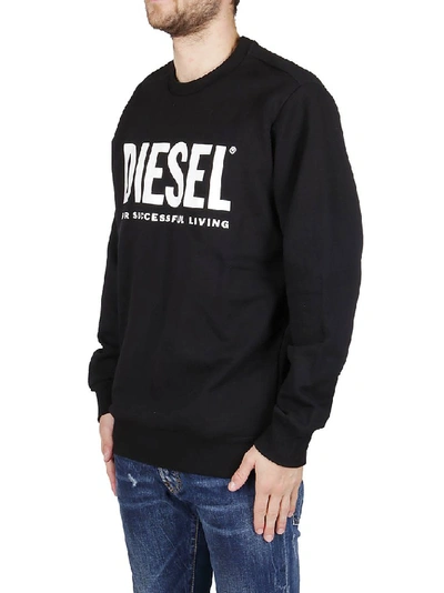 Shop Diesel Logo Printed Sweatshirt In Black