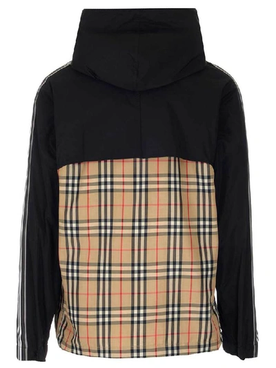 Shop Burberry Checked Hooded Jacket In Multi