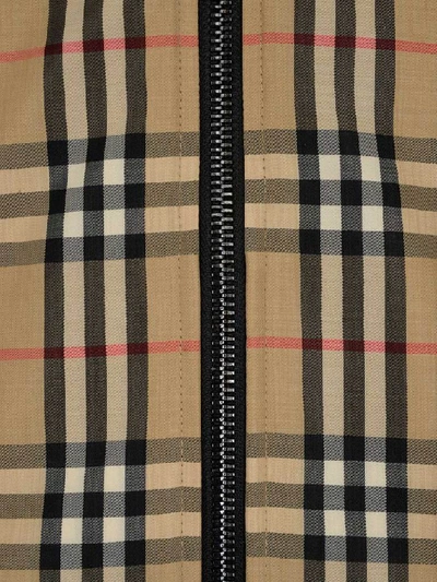 Shop Burberry Checked Hooded Jacket In Multi